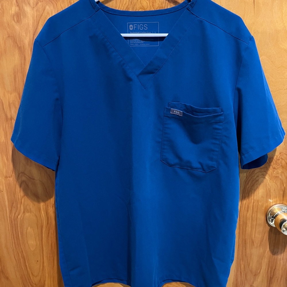 Figs Men's Caribbean Blue Figs Scrub Top